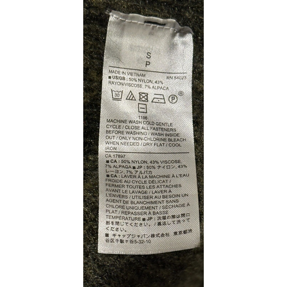 Banana Republic Women's Olive Green Drop Shoulder Hooded Sweater Oversized Small - Picture 7 of 7